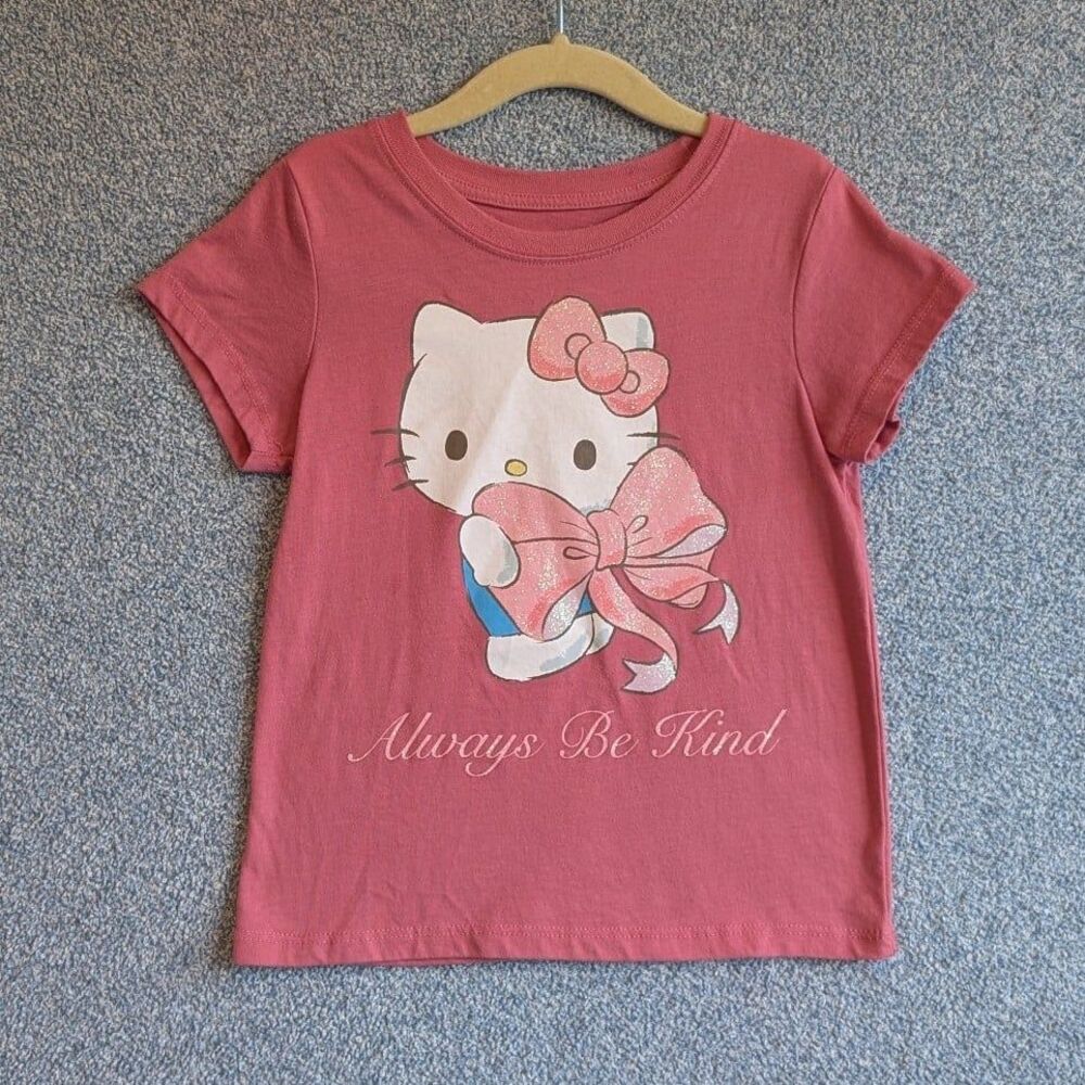 Sanrio Hello Kitty Girls Size XS 4 5 Always Be Kind Pink Graphic Print Shirt